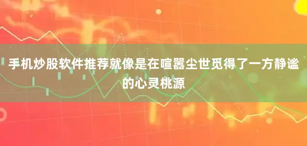 手机炒股软件推荐就像是在喧嚣尘世觅得了一方静谧的心灵桃源